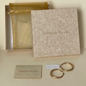Francesca Visconti Gold tone Hoop Earrings QVC